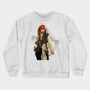 Johnny Depp - An illustration by Paul Cemmick Crewneck Sweatshirt